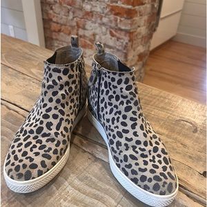 Women’s Nordstrom Caslon Waterproof Animal Print Suede Rubber Wedge Boot…